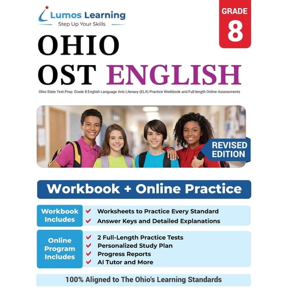 Ost by Lumos Learning Ohio State Test Prep: Grade 8 English Language Arts Literacy (ELA) Practice Workbook and Full-length Online Assessments:, Book 12, (Paperback)