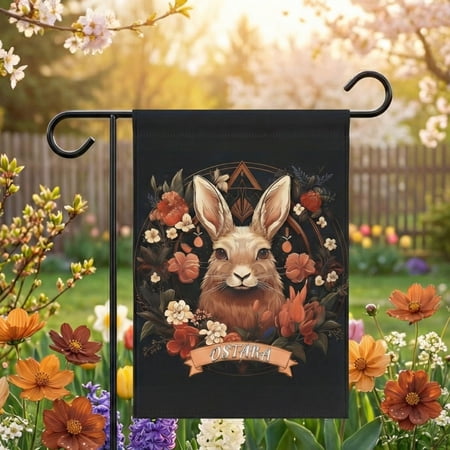 Ostara Garden Flag RabbitThemed Design Pagan Decor Wiccan gift 2