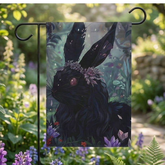 Ostara Garden Flag RabbitThemed Design Pagan Sabbat Decor Wiccan gift 2