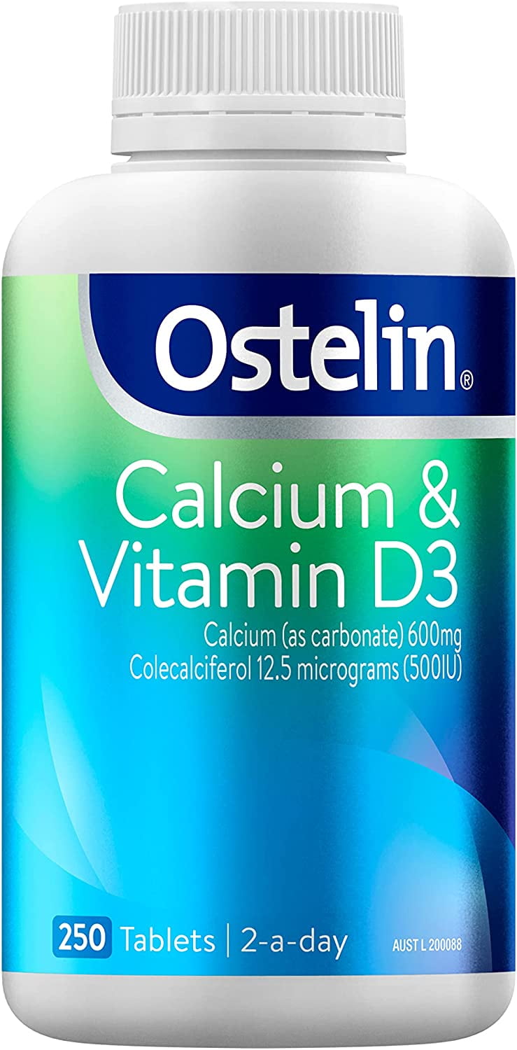 Ostelin Calcium and Vitamin D3 - Supports Bone Strength - Maintains Muscle Strength and Healthy Immune System, 250 Tablets