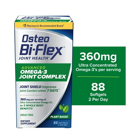 Osteo Bi-Flex Advanced Omega-3 Joint Complex, Joint Support Supplement Softgels, 88 Count