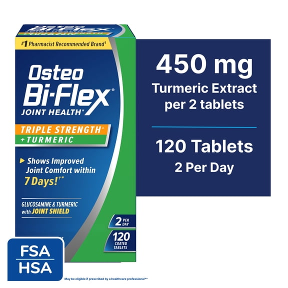Osteo Bi-Flex Glucosamine with Turmeric, Coated Tablets, 120 Count
