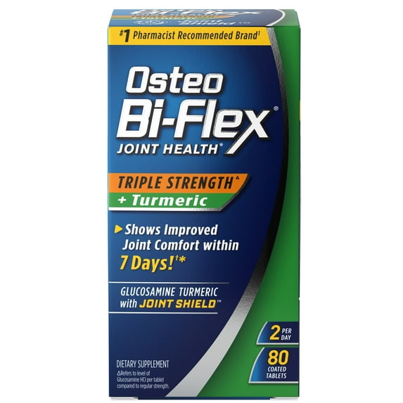 Osteo Bi-Flex Joint Health Dietary Supplement with Glucosamine Chondroitin MSM and Turmeric, 80 Count