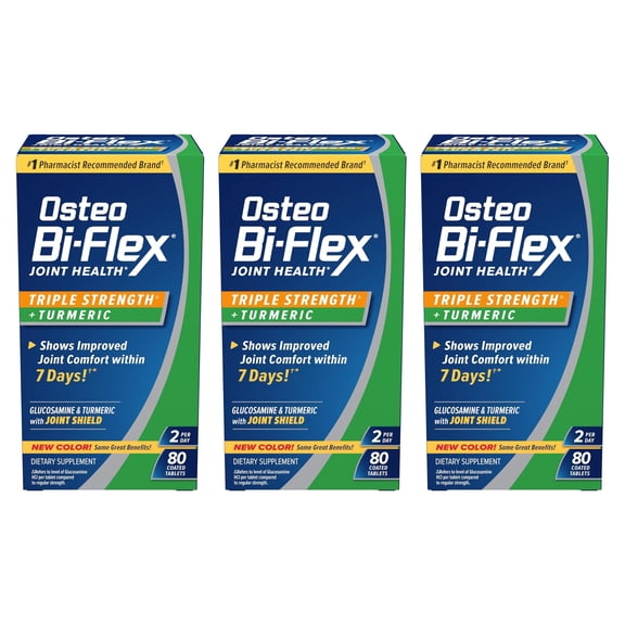 Osteo Bi-Flex Joint Health Triple Strength + Turmeric Tablets 80 ea (Pack of 3)