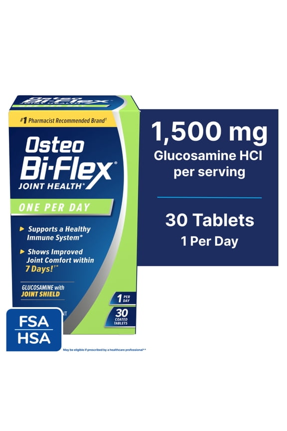 One Per Day Joint Health Dietary Supplement with Glucosamine HCI and Vitamin D3, 30 Count