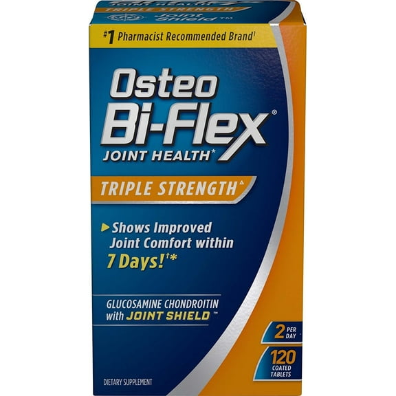 Osteo Bi-Flex Triple Strength Coated Tablets (Pack of 120), Joint Health* Supplements with Glucosamine & Vitamin C, Gluten Free