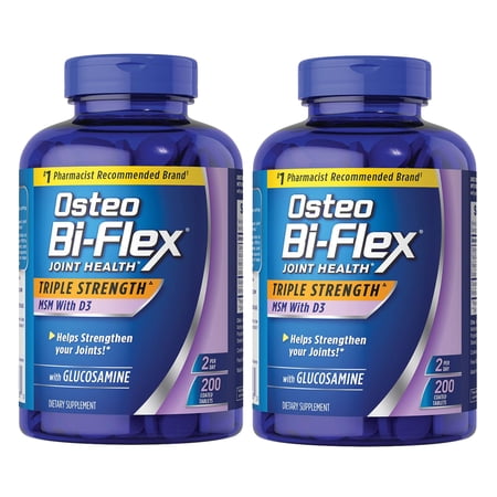 Osteo Bi-Flex Triple Strength Glucosamine MSM D3 200 Tablets 2 PACKS