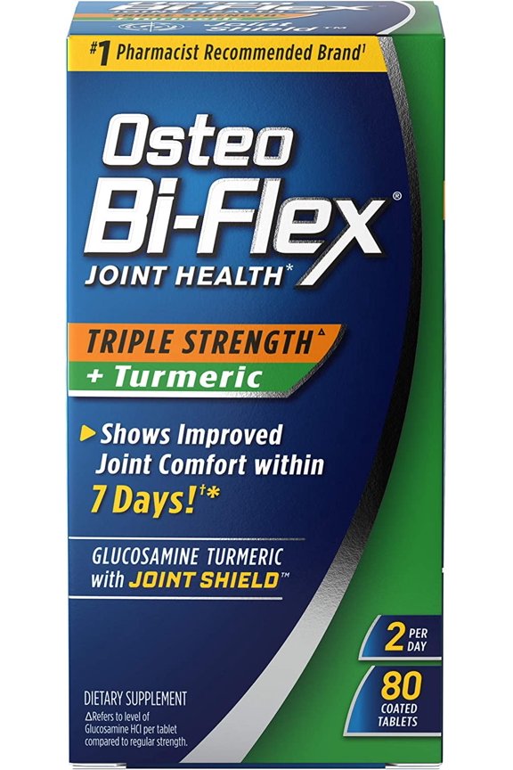 Triple Strength Glucosamine with Turmeric, Joint Health Supplement, Coated Tablets, Original Version, 80 Count