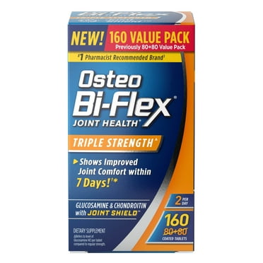 Osteo Bi-Flex Triple Strength Joint Health Dietary Supplements, Glucosamine Chondroitin MSM, and Vitamin C Tablets, 160 Count