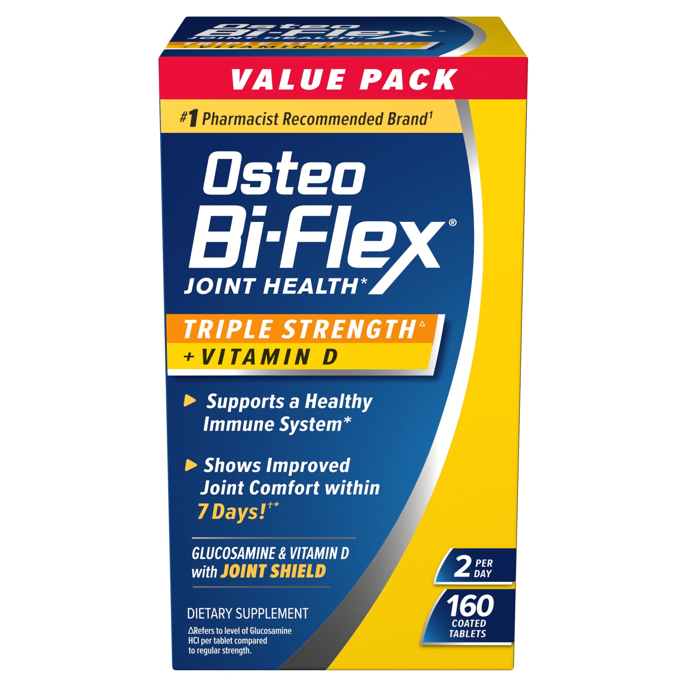 Osteo Bi-Flex Triple Strength Joint Health Supplements, Vitamin D and Glucosamine Chondroitin Tablets, 160 Count