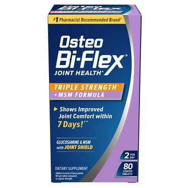 Osteo Bi-Flex Triple Strength with MSM, Glucosamine, Joint Health Supplement, 80 Coated Tablets