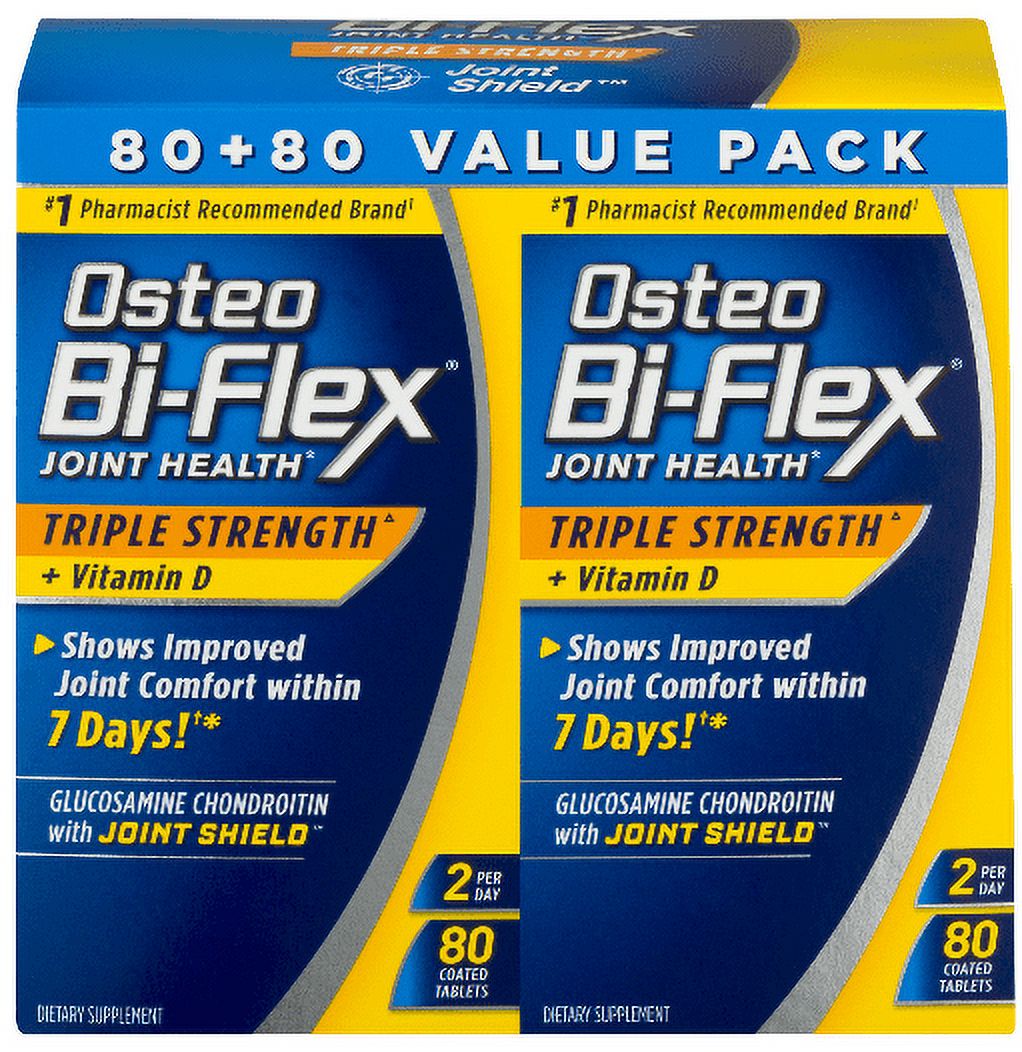 Osteo Bi-Flex With Vitamin D and Glucosamine Chondroitin Tablets, 80 Count, 2 Pack - image 1 of 6