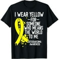 thumbnail image 1 of Osteosarcoma Awareness Wear Yellow Ribbon Bone Cancer T-Shirt, 1 of 3