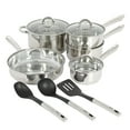 thumbnail image 1 of Oster 12 Piece Stainless Steel Aluminum Base Cookware Set, 1 of 5