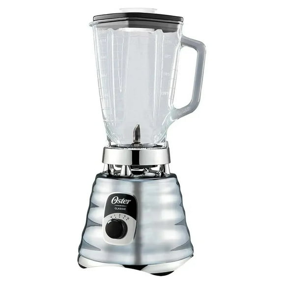 Oster 4655 Chrome 3 Speed Blender with 5 Cup Glass Jar, 1000 Watt Motor,  All Metal Drive System, Stainless Steel Blades