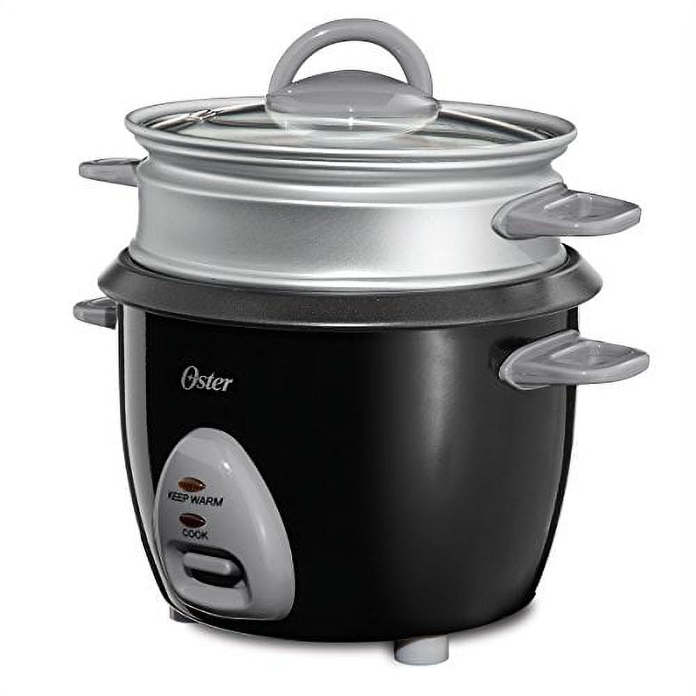 Oster 6-Cup Rice Cooker with Steam Tray, Black (CKSTRCMS65) 