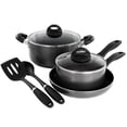 thumbnail image 1 of Oster 7 Piece Non Stick Aluminum Cookware Set in Granite Grey, 1 of 5