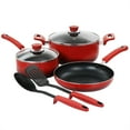 thumbnail image 1 of Oster 7 Piece Non Stick Aluminum Cookware Set in Red, 1 of 3