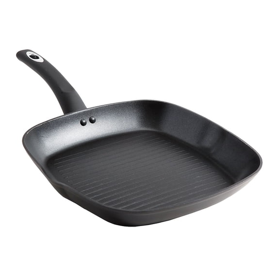 Oster Allston 11" Square Grill with TPR Coated Heat Resistant Handle, Black