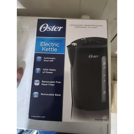 Oster BVST-EK18B Electric Kettle, 1.7-Liter, Black (Without Box)