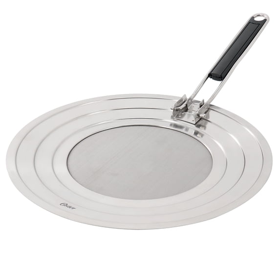 Oster Baldwyn 12 Inch Round Stainless Steel Splatter Guard with Foldable Handle