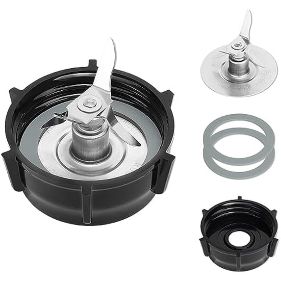 Oster Blender Replacement Parts Ice Blade and ABS Plastic Base with 2 Rubber O Ring Gaskets - Compatible Osterizer Blender Accessories - Durable Stainless Steel Blades for Smooth Blending