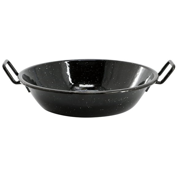Oster Castillo 9.5 Inch Enameled Steel Paella Pan in Speckled Black