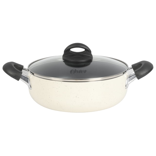Oster Clairborne 3.6qt Nonstick Aluminum Dutch Oven with Bakelite Handles, White