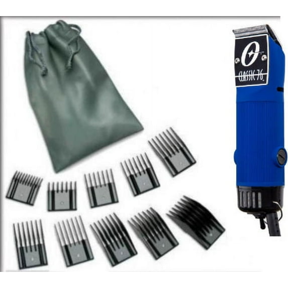 Oster Classic 76 Blue + 10 Piece Comb Set + 000 blade