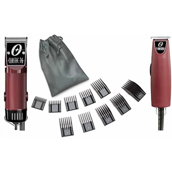 Oster Classic 76 Hair Clipper and T-Finisher a 10 Piece Comb Set Package