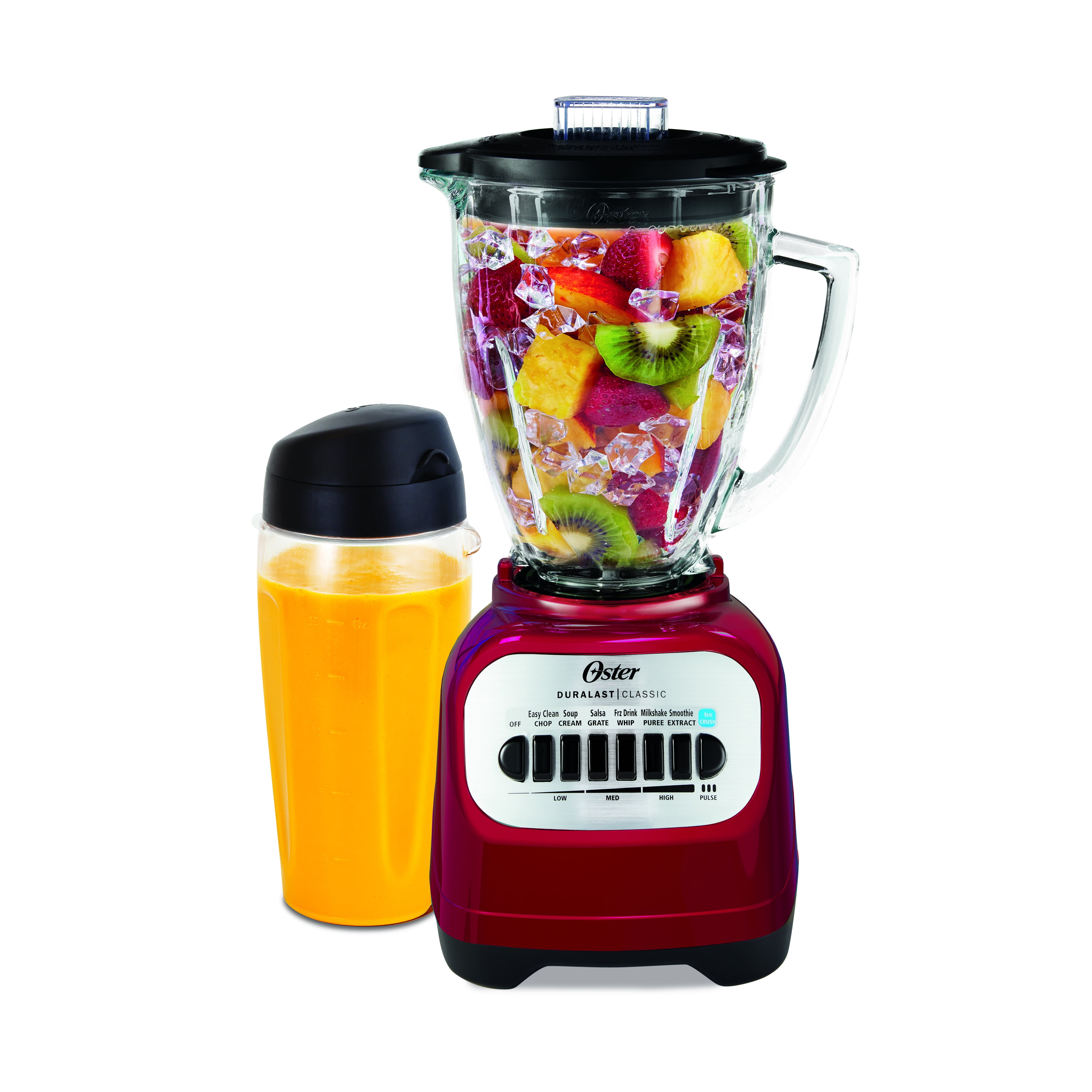 Oster Classic Series Easy Clean 6 Cup Red Blender with Portable