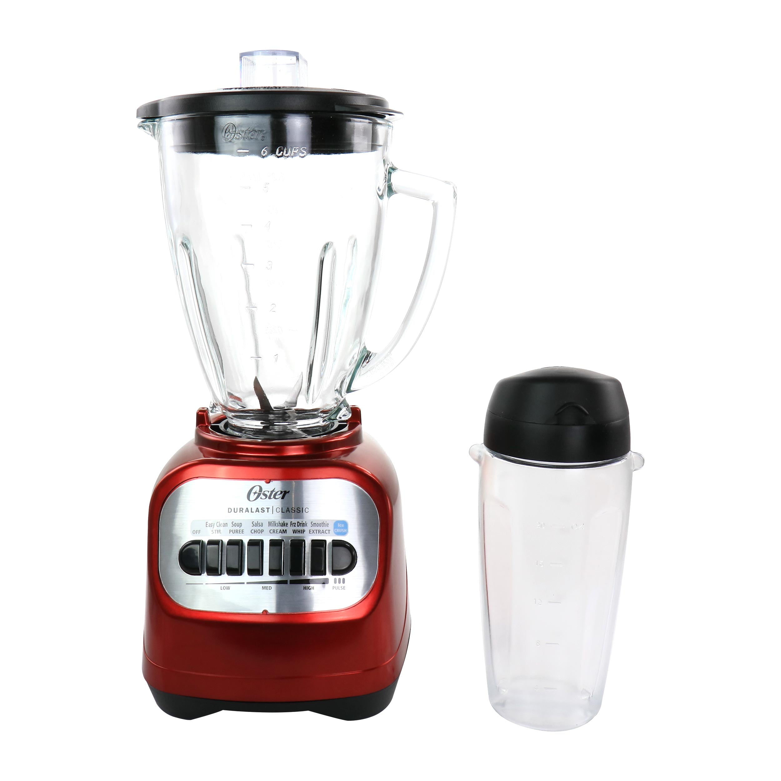 オスター 6カップマスターシリーズブレンダー Oster ブレンドカップ付き Oster Classic Series Easy Clean 6 Cup Red Blender with Portable