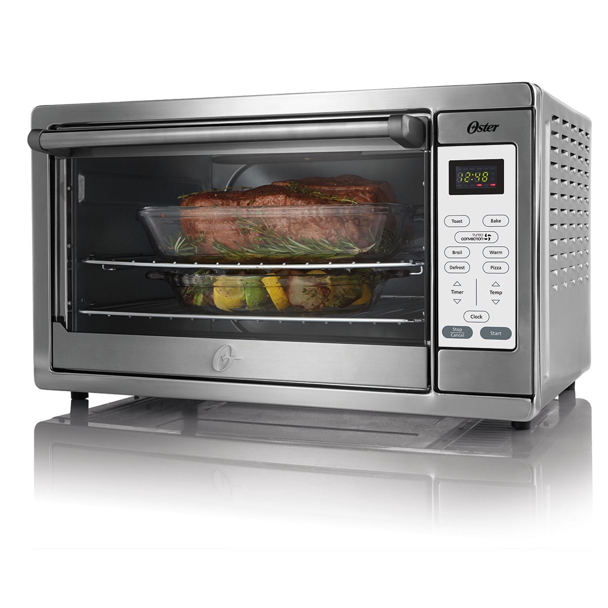 Oster Extra Large Digital Toaster Oven 1500 W 9 Inch by 13 Inch Brushed Stainless Steel Walmart