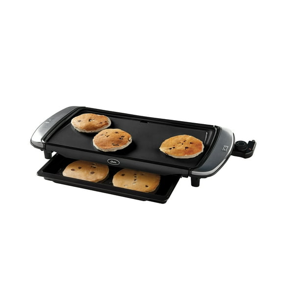 Oster DiamondForce Nonstick Electric Griddle with Warming Tray, 10" x 20", Black, 1500W (Watts), 1 Each