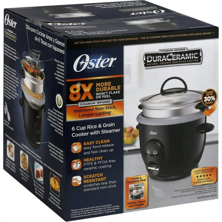 Oster Duraceramic 6-Cup Rice And Grain Cooker / Black / Nonstick