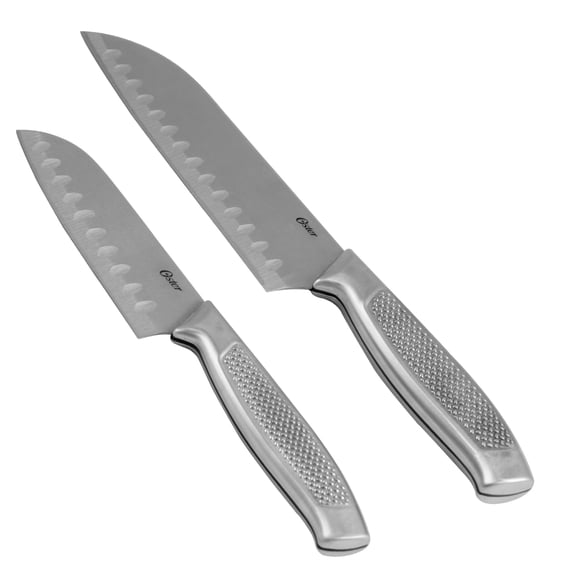 Oster Edgefield 2-Piece Stainless Steel 7" and 5" Santoku Set