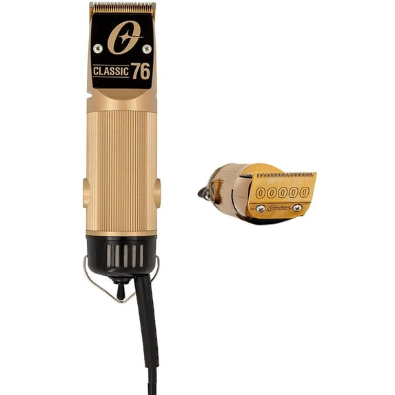 Oster Exclusive Classic 76 Professional Gold Hair Clippers with Exclusive Break Resistant Housing, Comes with #000 Blade