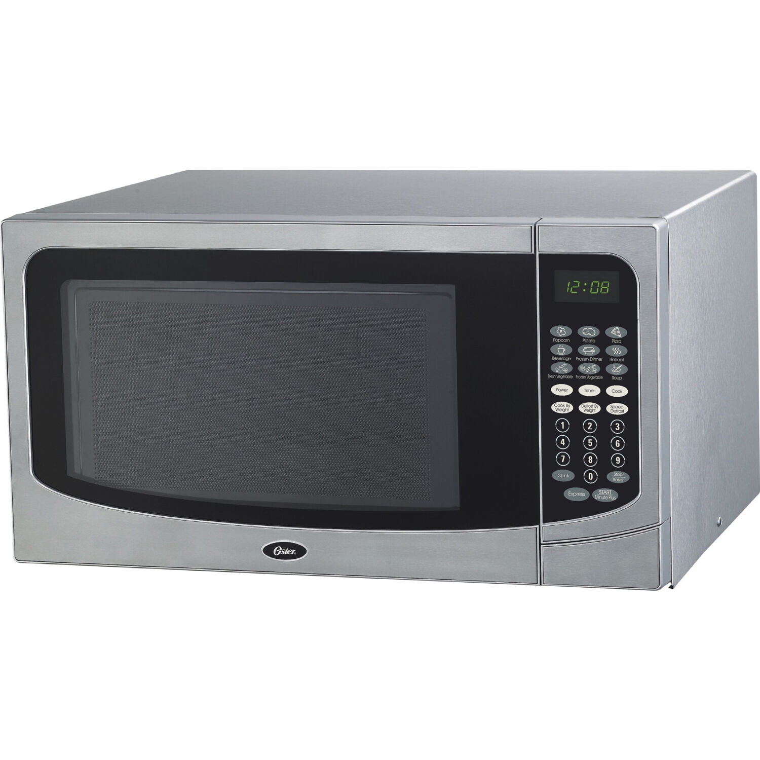 Oster Family-Size 1.6-Cu. ft. 1000W Countertop Microwave Oven in Stainless Steel