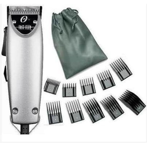 Oster Fast Feed Limited Edition Silver Hair Adjustable Pro Clipper + 10pc universal guide Combs