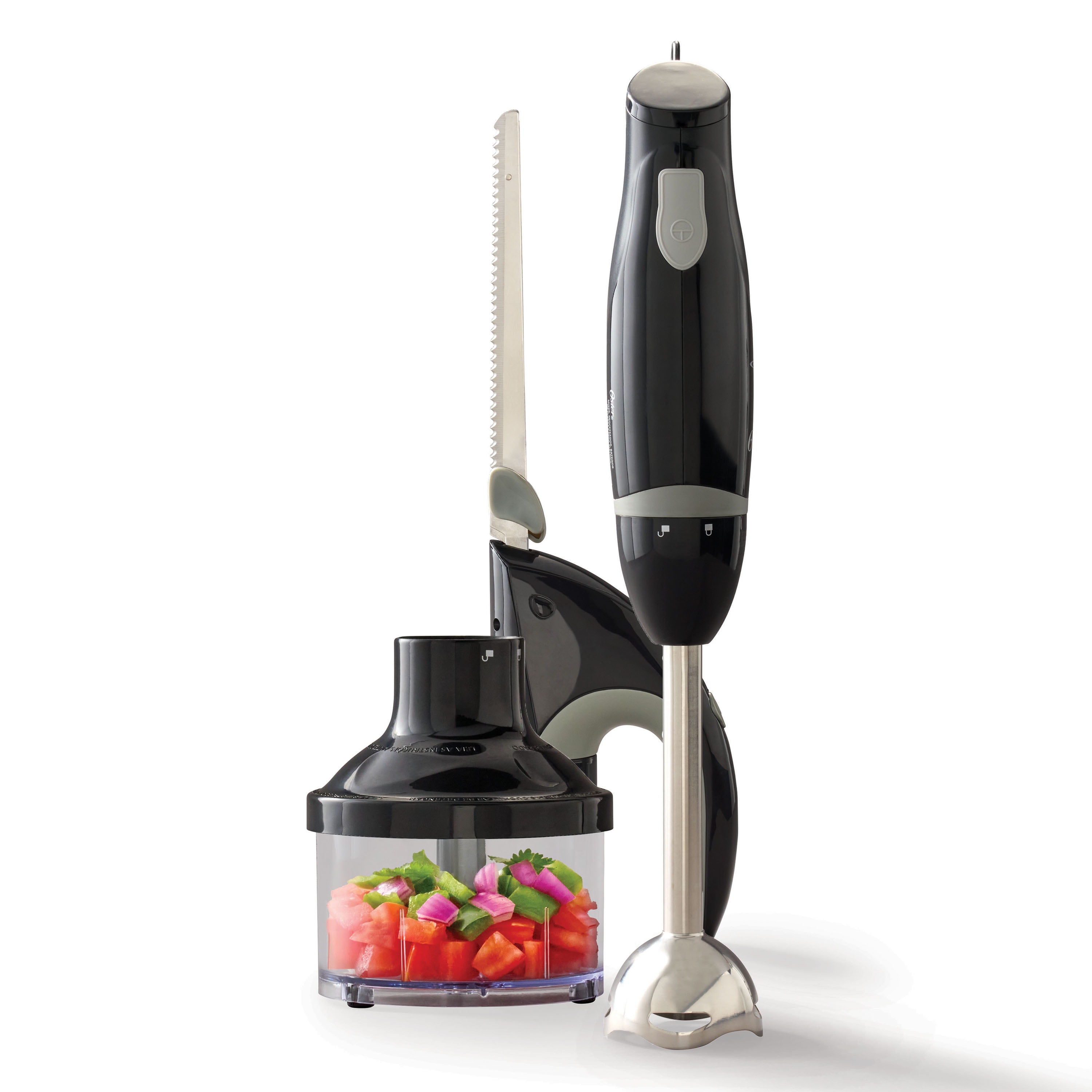Oster Food Prep Kit with Blender, Electric Knife, and 2-Cup Capacity Mini Food Chopper, 350W -
