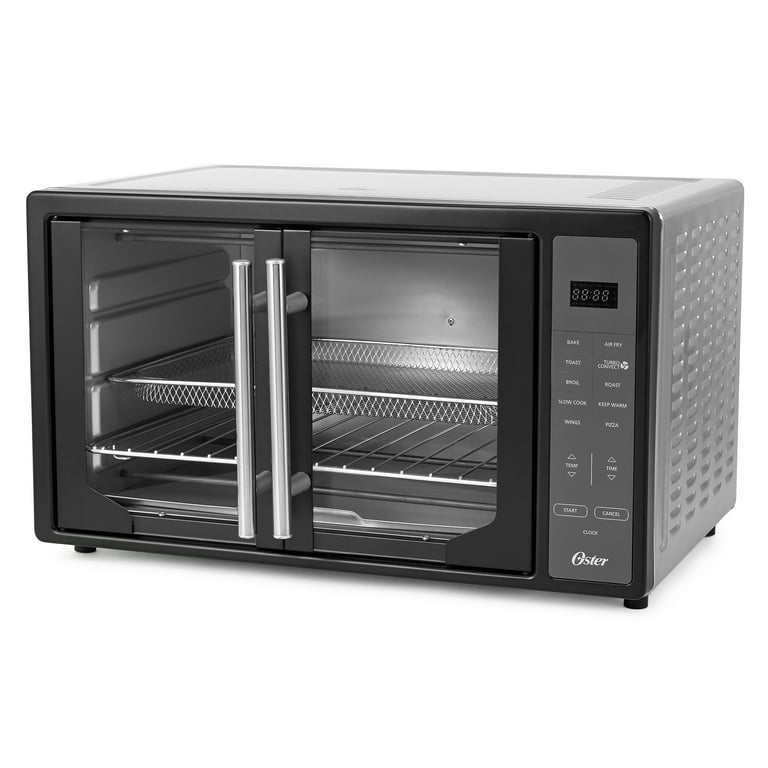 Oster French Door Turbo Convection Toaster Oven with Extra Large Interior, Black