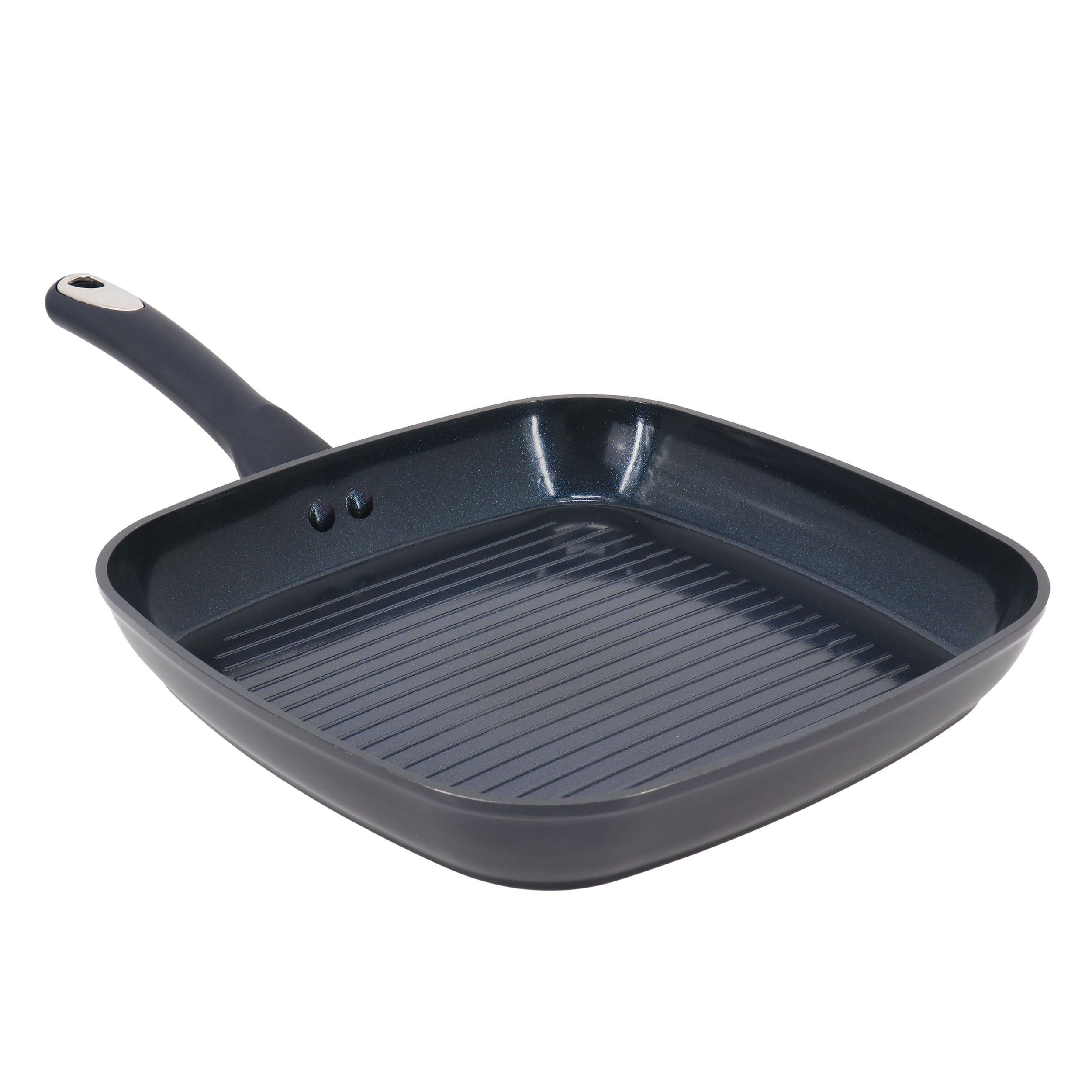 Dark Blue Ceramic Nonstick Aluminum Grill Pan, 11-inch