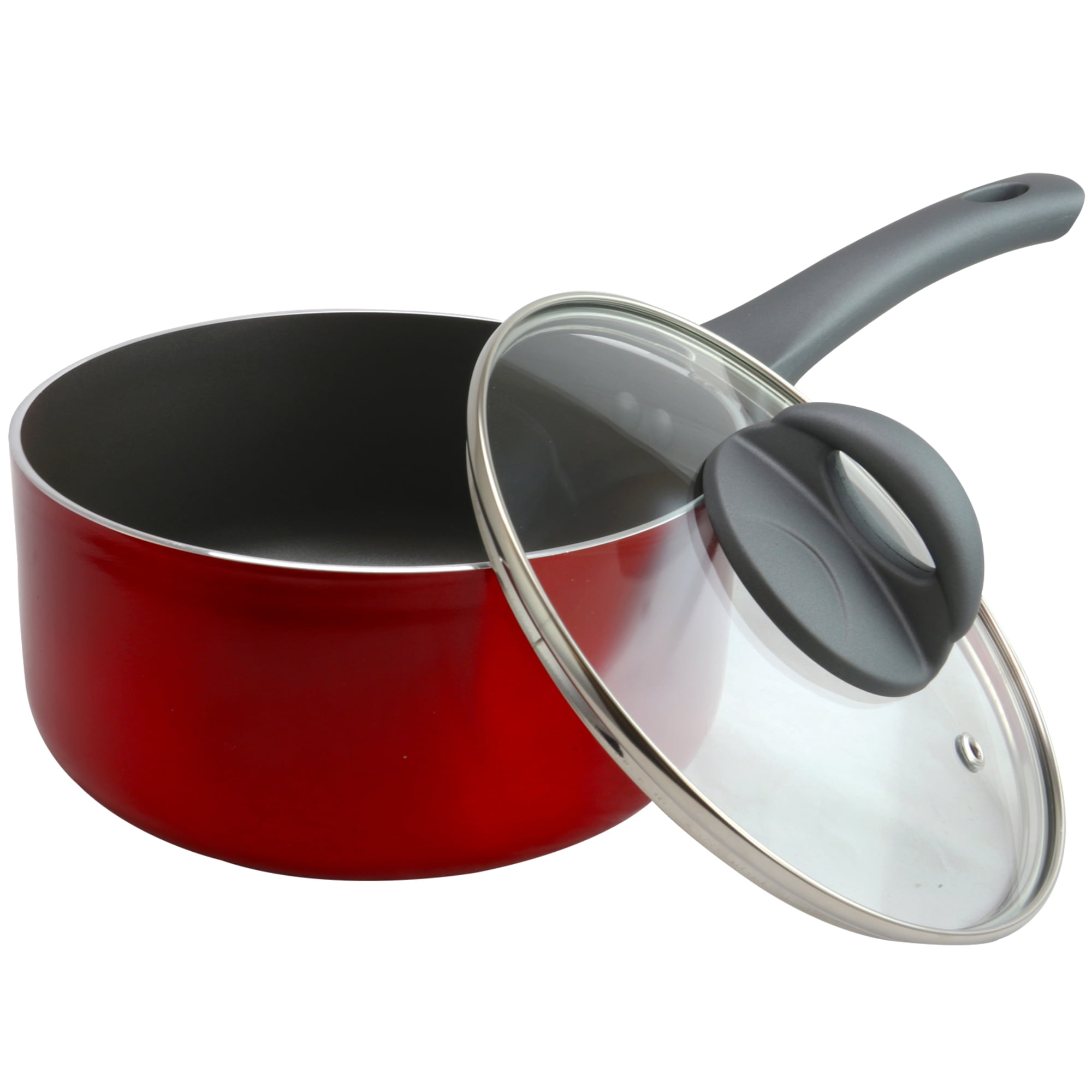 Oster Herscher 2.5 Quart Sauce Pan with Lid in Red