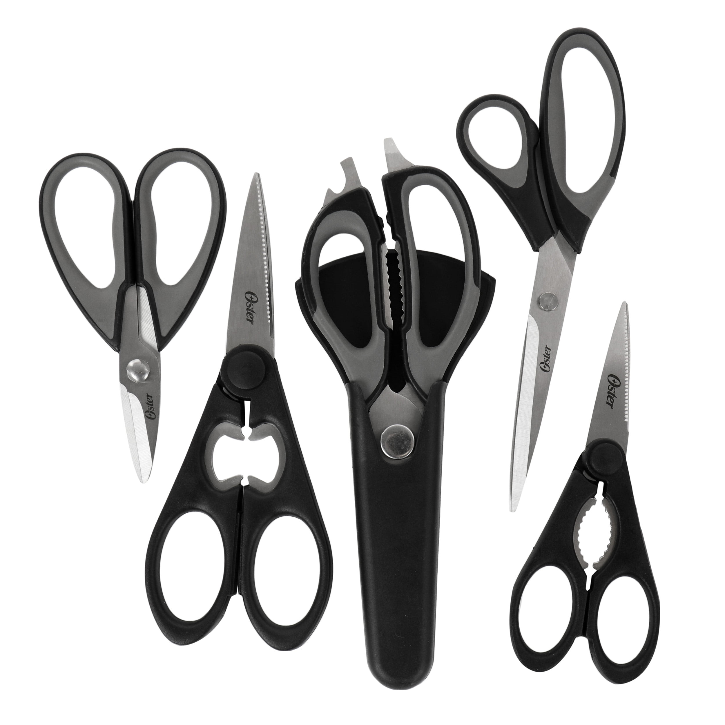 Multi-functional Kitchen Gadget Set of 6 Pcs with Storage Seat Kitchen  Scissors Bottle Opener Cooking Utensils Set Fruit Complementary Food Tool