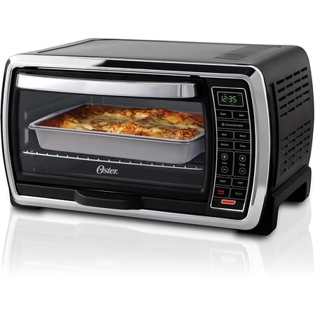 Oster Toaster Oven | Digital Convection Oven, Large 6-Slice Capacity, Black/Polished Stainless