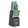 thumbnail image 1 of Oster Lindbergh 14 Piece Stainless Steel Cutlery Set in Green with Soft Grip Handles, 1 of 5