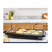 Oster Nonstick Extra Large 22" Family Size Countertop Ceramic Nonstick Griddle with Warming Tray Removable Drip Tray
