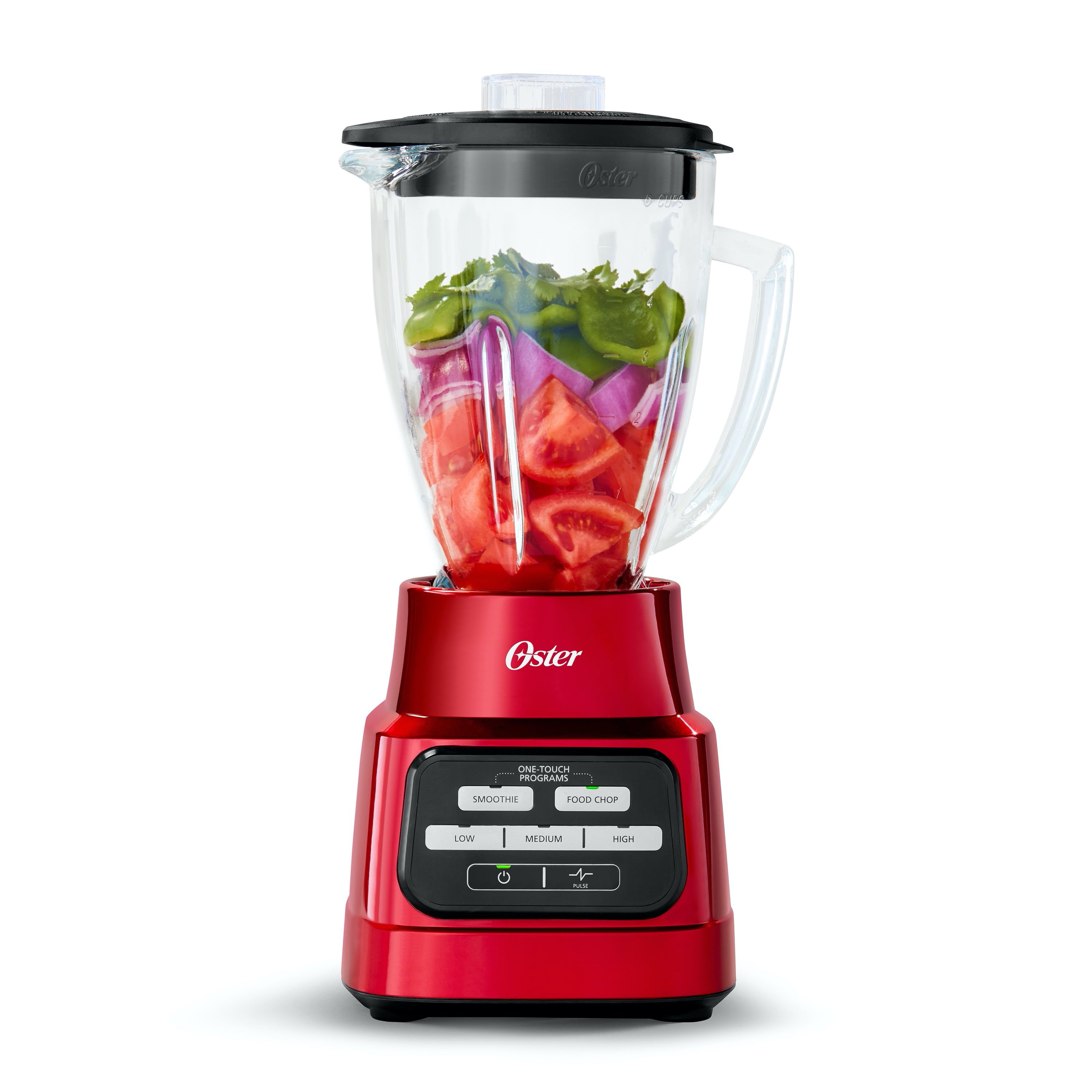sammensatte Indica Tjen Oster One-Touch Blender with Auto-Programs and 6-Cup Boroclass Glass Jar -  Walmart.com