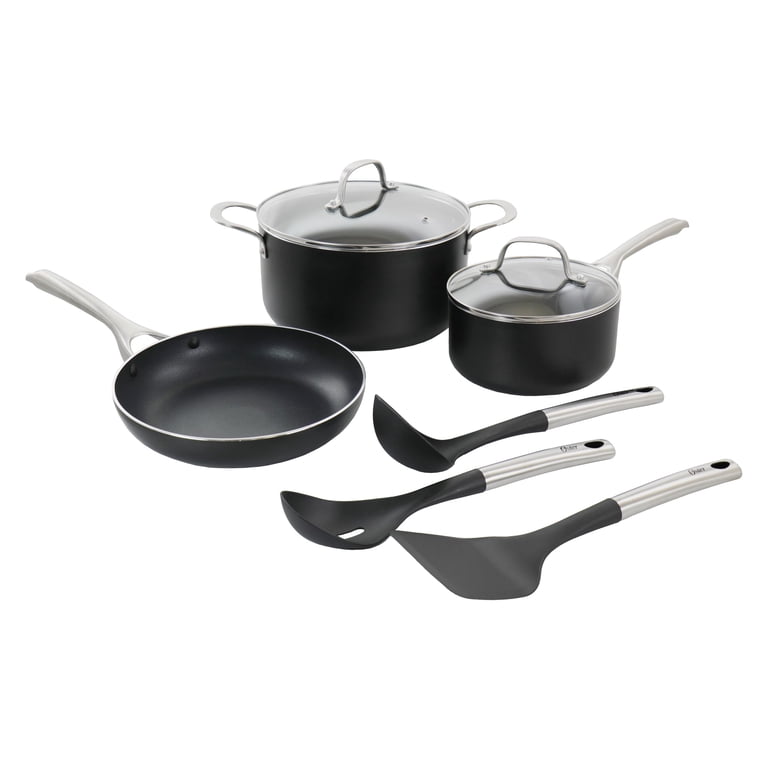 Oster Palladium 8 Piece Aluminum Cookware Set in Black - Walmart.com