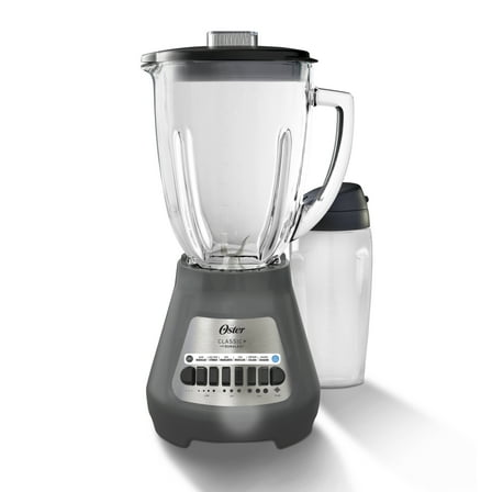 Oster Party Blender XL, 8-Cup Glass Jar Blender with 20oz Blend-N-Go Cup, 8 Speeds